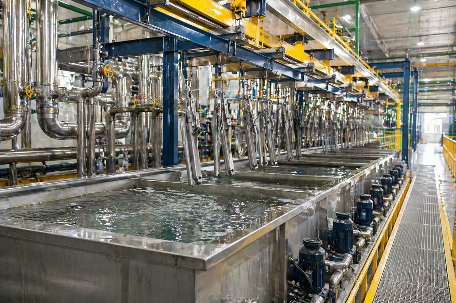 L&iacute;nea de pretratamiento con fosfato de zinc previo a la migraci&oacute;n